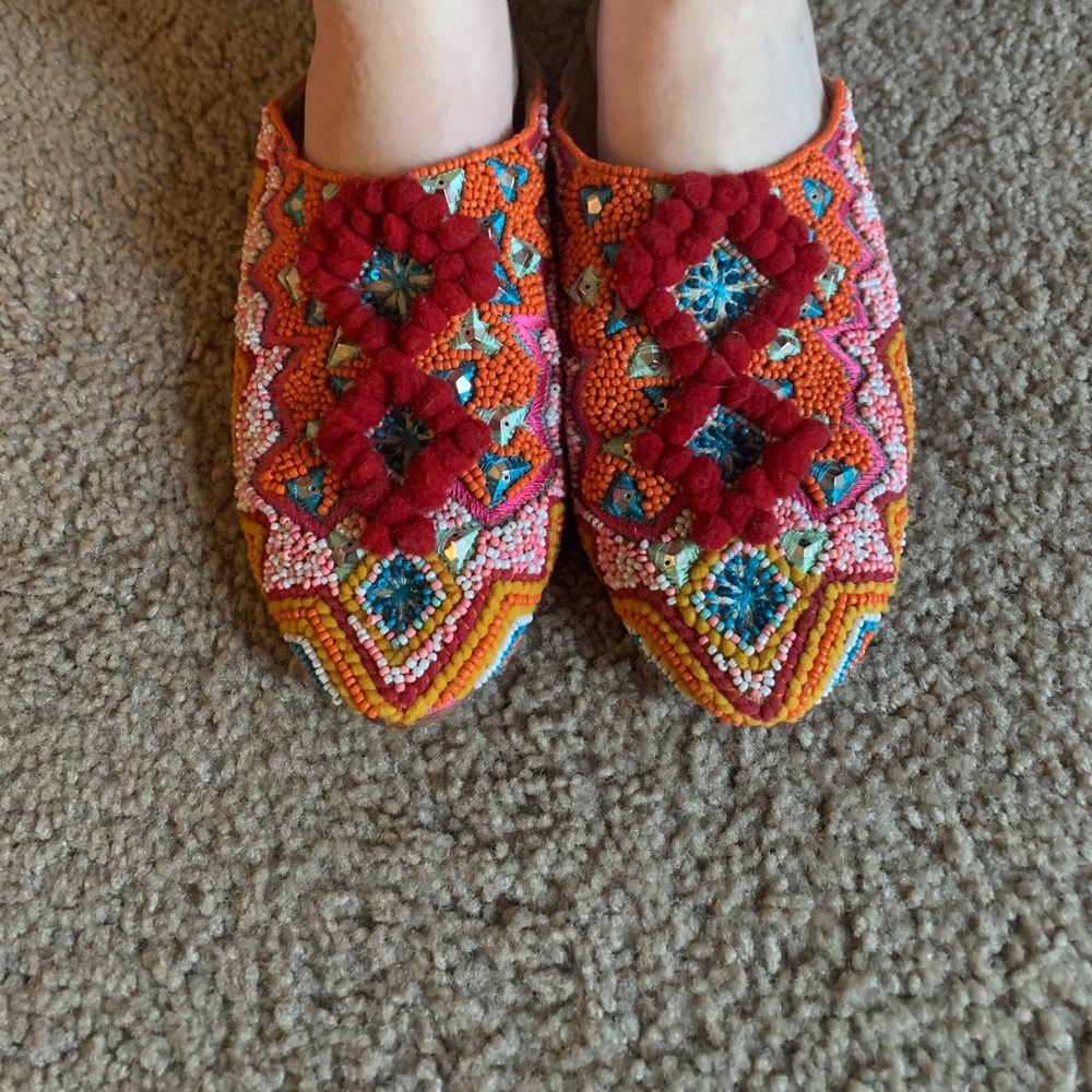 Antik Batik Beaded Mules